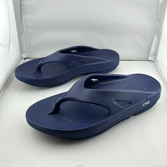 OOFOS ORIGINAL SANDAL SHOE - NAVY COLOR UNISEX SIZE WOMEN 10/MEN 8 - Picture 3 of 12